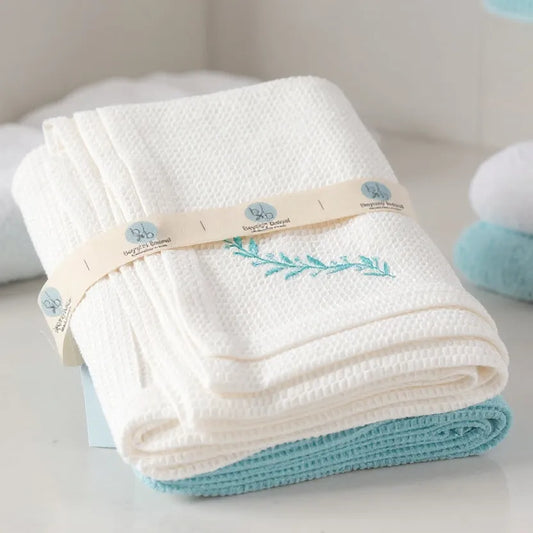Cotton Waffle Bath Towel Set of 2