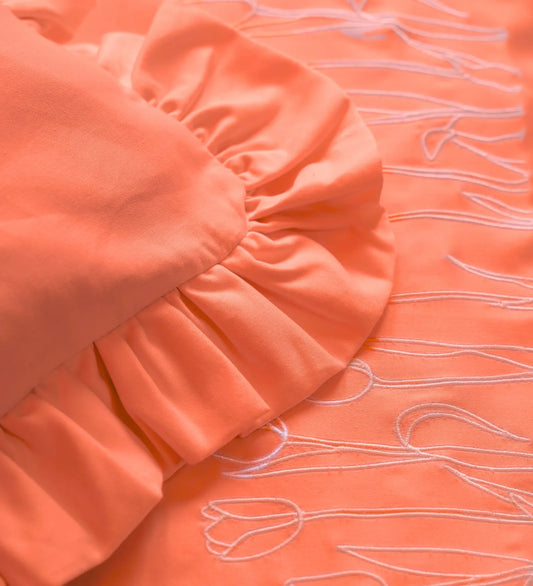 1000 TC COTTON SATEEN Ruffled Bedsheet set