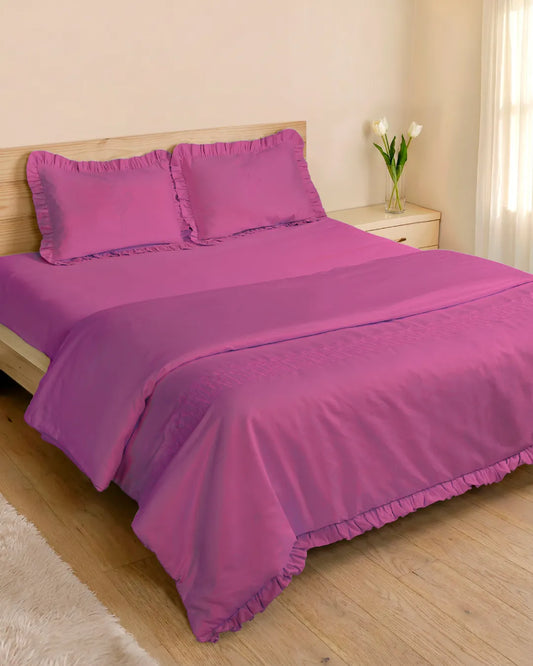 1000 TC Embroidered Duvet with Ruffles