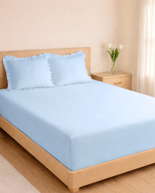 1000 TC COTTON SATEEN Ruffled Bedsheet set