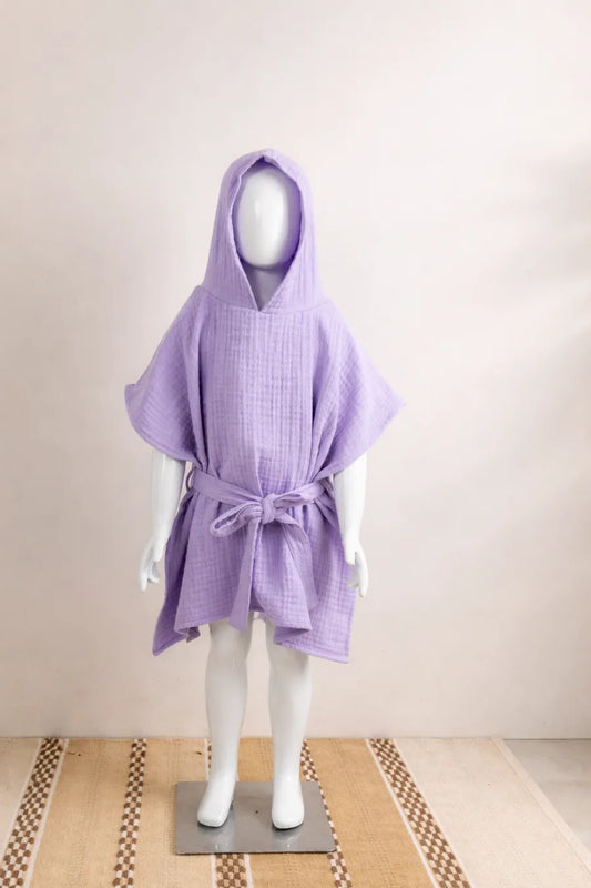 Muslin Hooded Bathrobe | Lilac
