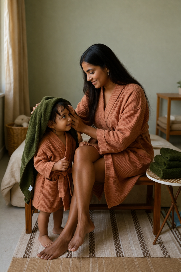Bamboo Waffle Kids Bathrobe