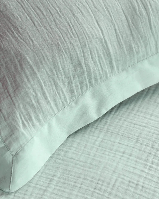 Muslin Bedding | Aqua green