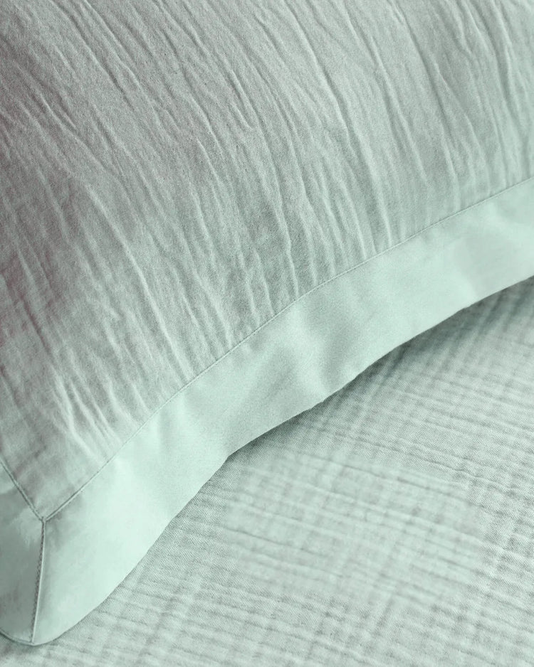 Muslin Bedding | Aqua green