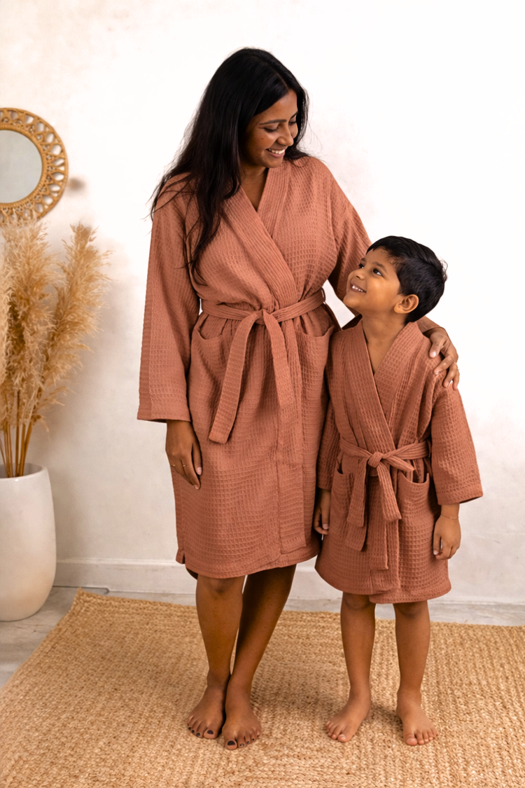 Bamboo Waffle Kids Bathrobe