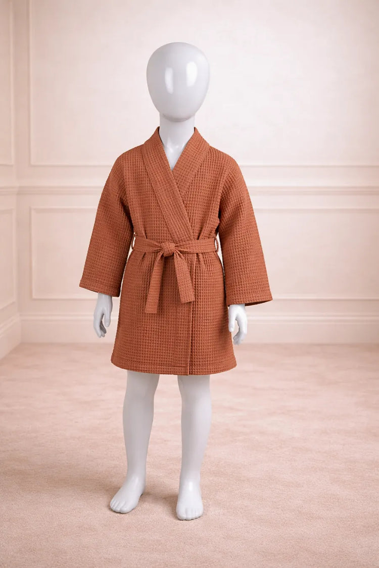 Bamboo Waffle Kids Bathrobe |Maple sugar