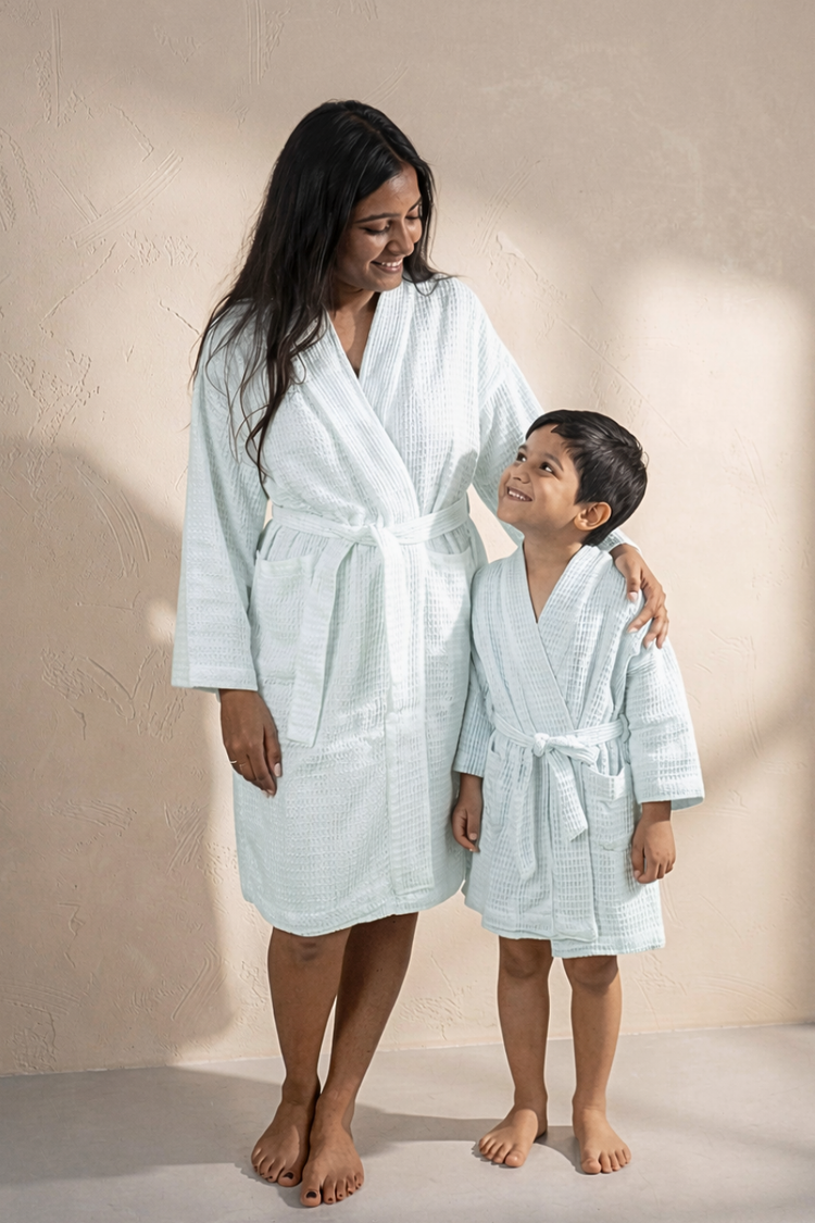 Bamboo Waffle Kids Bathrobe