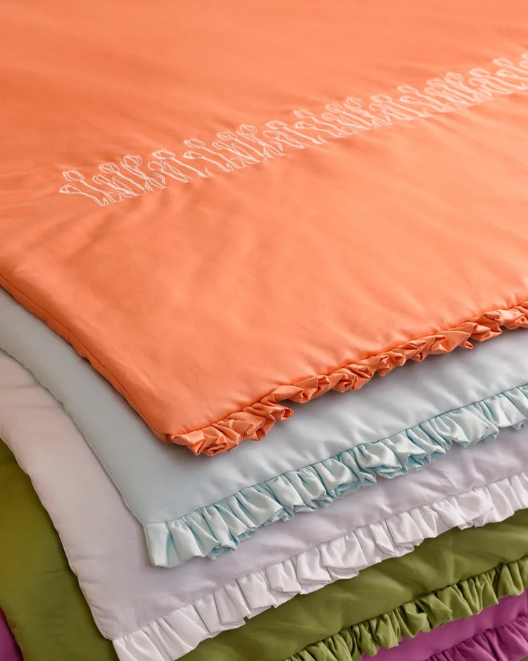 1000 TC Embroidered Duvet with Ruffles
