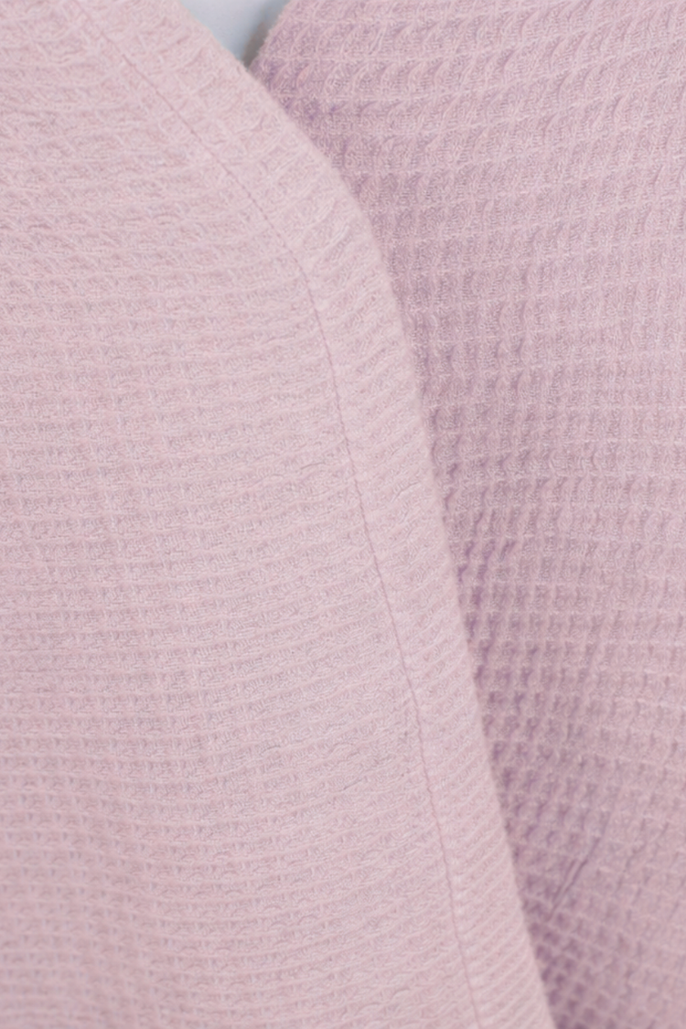 Bamboo Waffle Hooded Bathrobe | Pink
