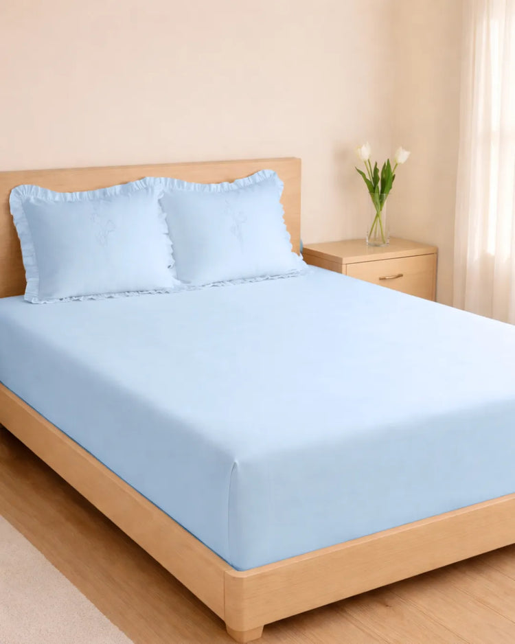 1000 TC COTTON SATEEN Ruffled  Bedsheet set