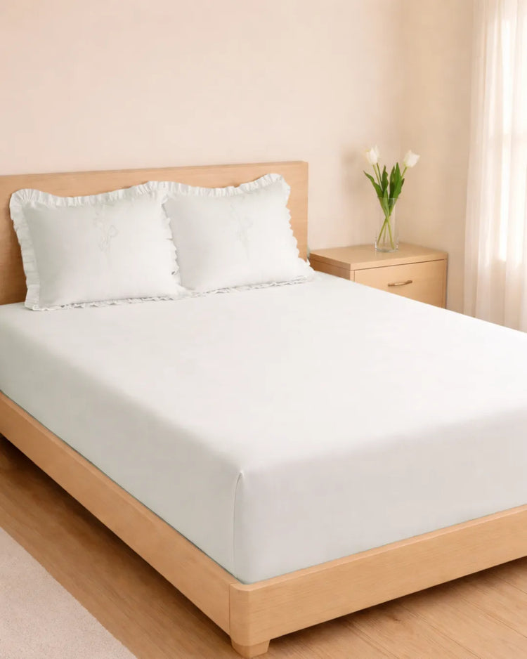 1000 TC COTTON SATEEN Ruffled  Bedsheet set