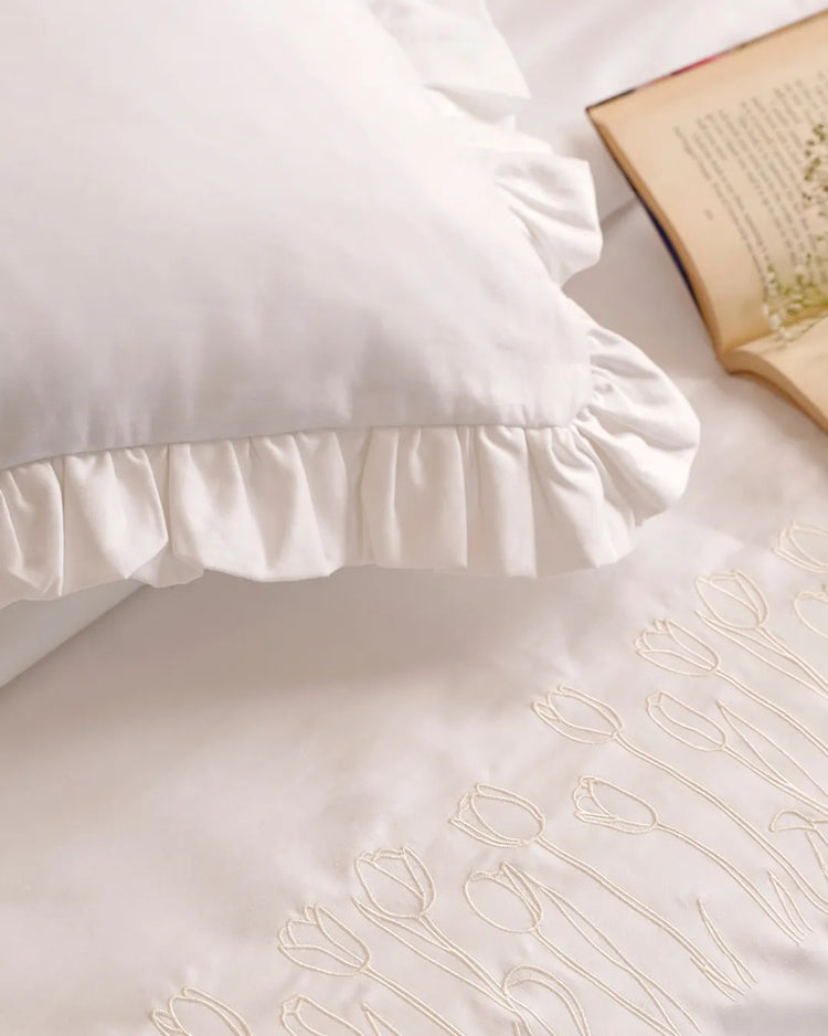 1000 TC COTTON SATEEN Ruffled  Bedsheet set