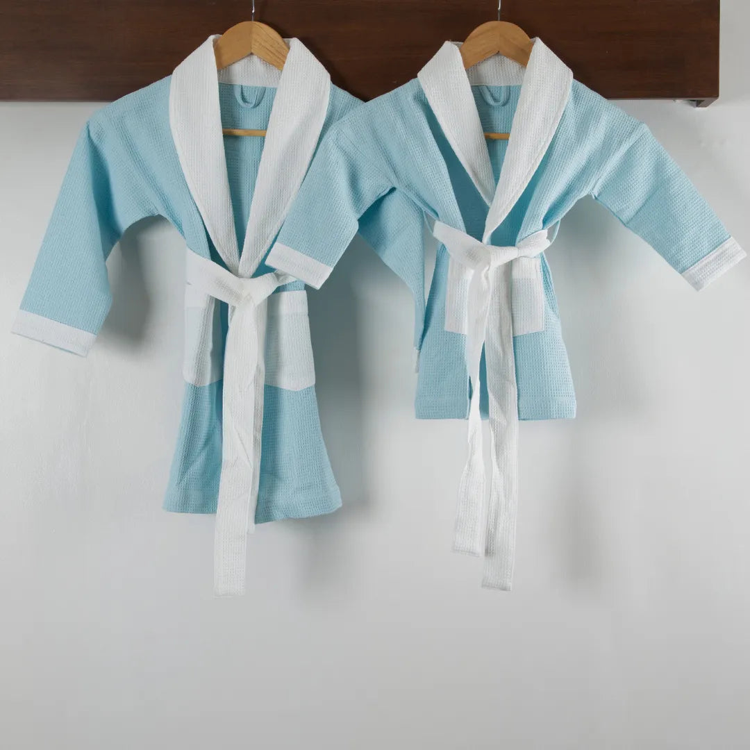 Cotton micro waffle bathrobe