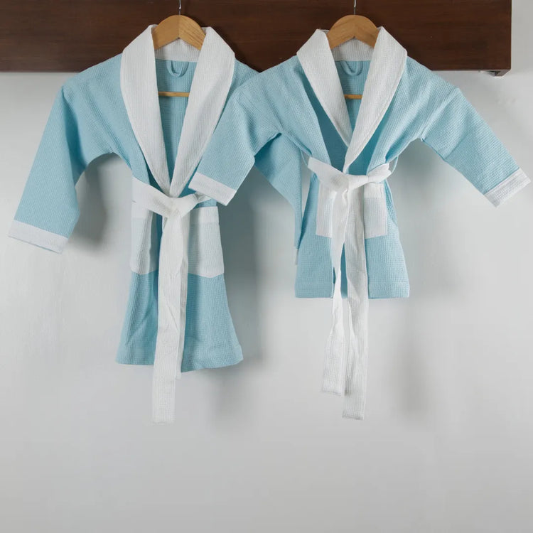Cotton micro waffle bathrobe