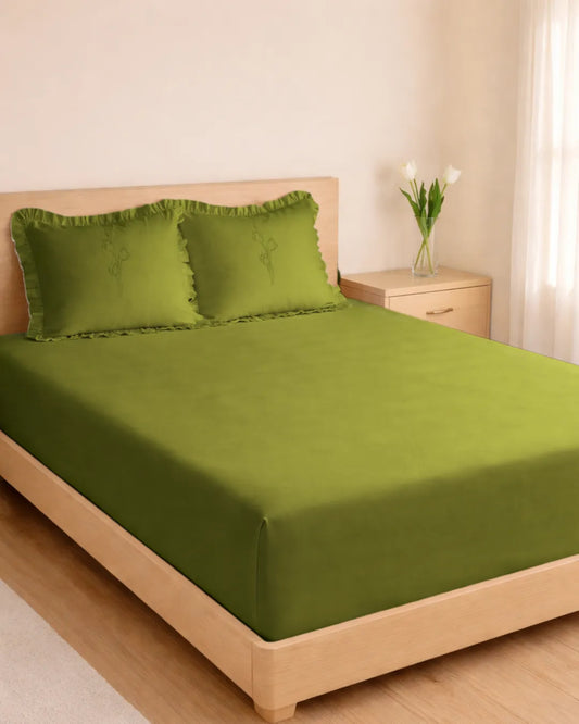 1000 TC COTTON SATEEN Ruffled  Bedsheet set